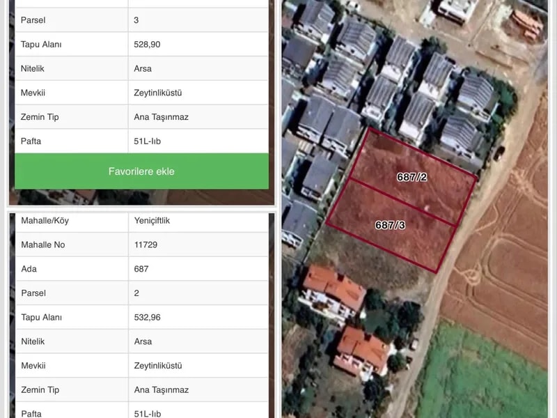 Yeniçiftlik’te 1.060 m² Villa İmarlı İfrazlı Arsa — fotoğraf 1