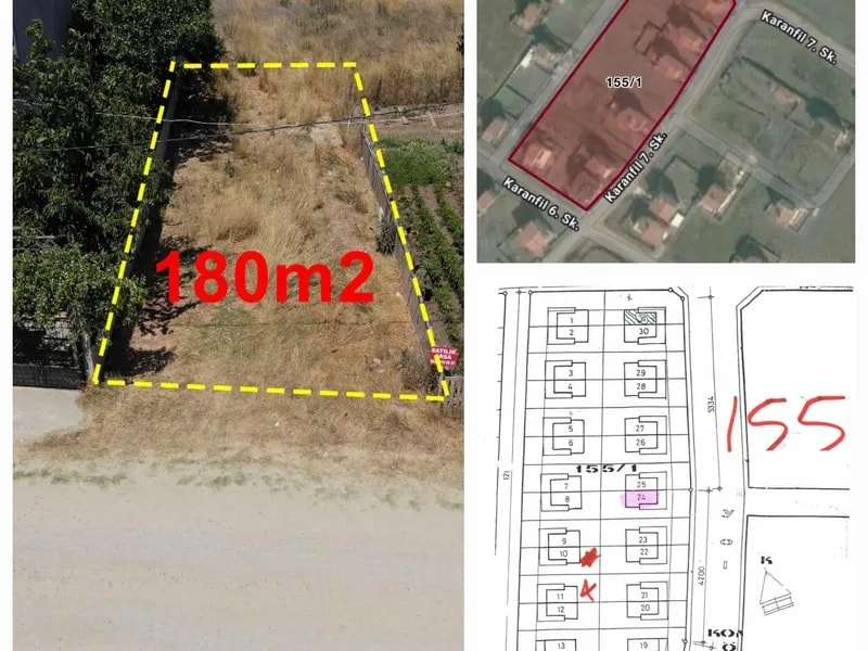 Yeniçiftlik’te Deniz Manzaralı 180 m² Villa İmarlı İfrazlı Arsa — fotoğraf 1