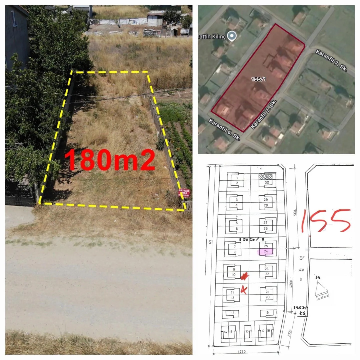 Yeniçiftlik’te Deniz Manzaralı 180 m² Villa İmarlı İfrazlı Arsa — fotoğraf 1